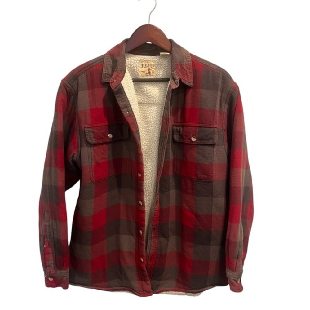 Redhead Fleece Lined Button Up Plaid Flannel Shirt Size Medium